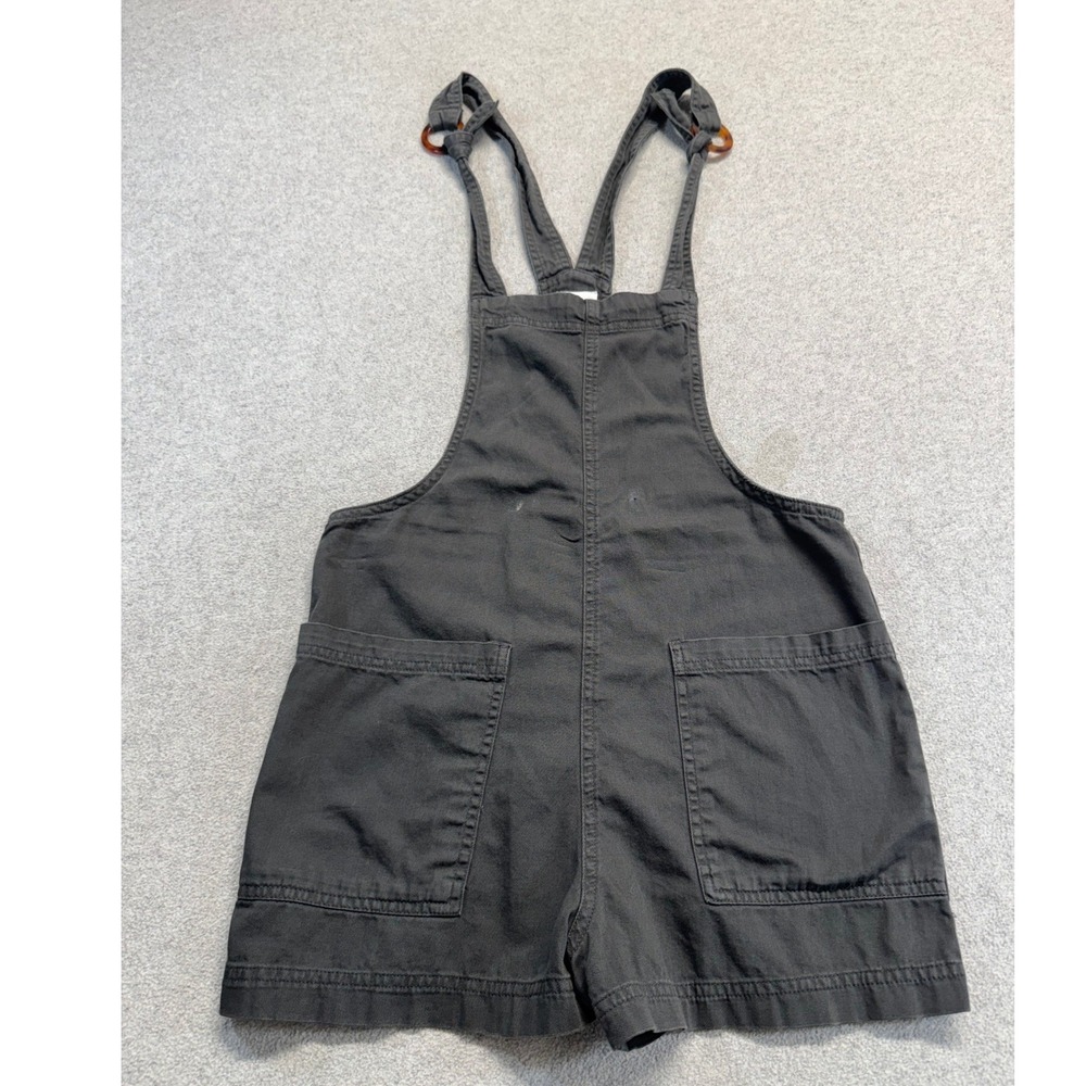 Aerie‎ Shortalls Womens XXS Black Cotton Adjustable Ring Strap Relaxed Overalls